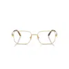 Miu Miu 0mu 51zv Rectangular Metal Frame Eyeglasses In Gold