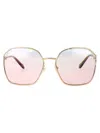 Miu Miu Womens Gold Mu52ws Irregular-shape Metal Sunglasses In Zvn04z Pale Gold