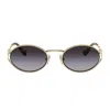 Miu Miu Womens Gold Mu 52ys Round-frame Tinted-lens Metal Sunglasses