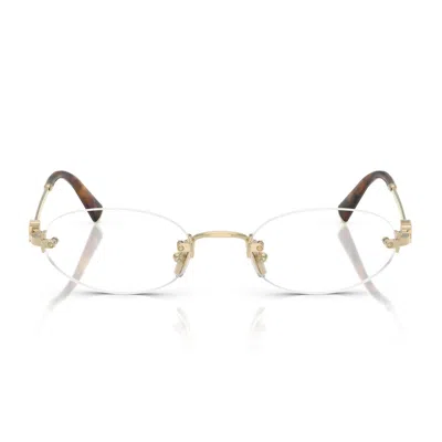 Miu Miu 0mu 53wv Zvn1o1 Oro Pallido Glasses In Gold