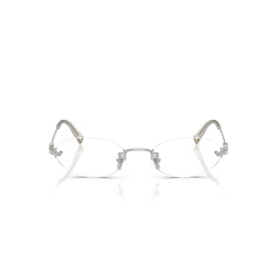 Miu Miu 0mu 53wv Rimless Oval Eyeglasses In Silver