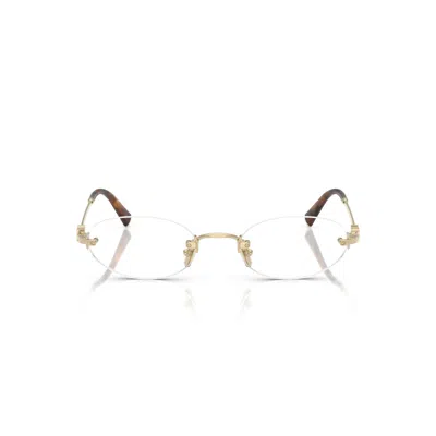 Miu Miu 0mu 53wv Rimless Oval Lenses Eyeglasses In Gold