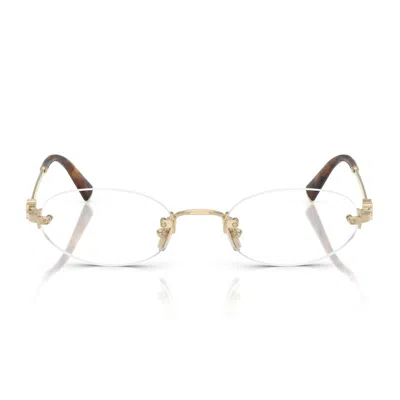 Miu Miu 0mu 53wv Zvn1o1 Oro Pallido Glasses In Gold