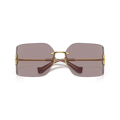 Miu Miu Runway Rimless Square Metal Sunglasses In Pink
