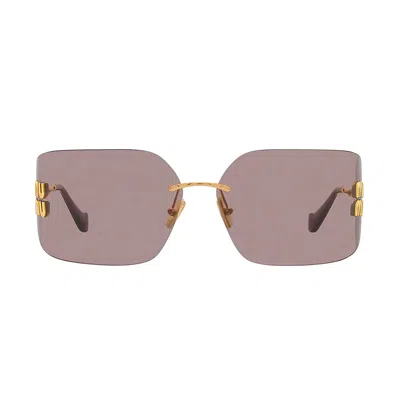 Miu Miu Runway Sunglasses In Gold & Dark Pink