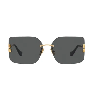 Miu Miu Womens Gold Mu 54ys Square-frame Metal Sunglasses In 5ak5s0 Gold