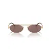 Miu Miu Miu Mens Gold Mu 54zs Oval-frame Metal Sunglasses In Gold
