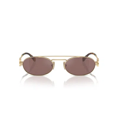 MIU MIU 0MU 54ZS OVAL-SHAPED SUNGLASSES