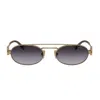 Miu Miu Womens Gold Mu 54zs Oval-frame Metal Sunglasses In Blue