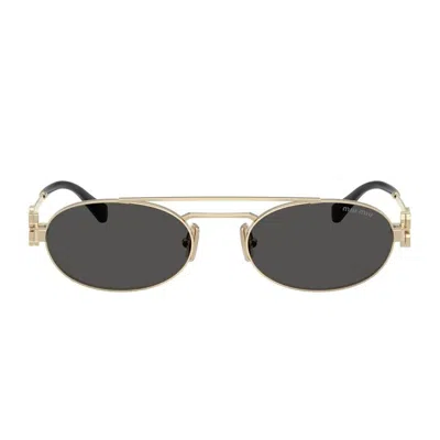 Miu Miu Miumiu 0mu 54zs Miu Logo Zvn08z Oro Sunglasses In Gold