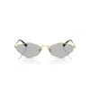 Miu Miu 0mu 56zs Angular Geometric Metal Sunglasses In Gold
