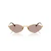 Miu Miu Sleek 56zs Mini Eyewear For Women In Gold