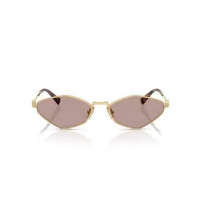MIU MIU 0MU 56ZS ANGULAR GOLD-TONE METAL SUNGLASSES