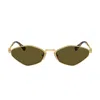 Miu Miu Womens Gold Mu 56zs Irregular-frame Metal Sunglasses In Multicolor
