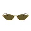 Miu Miu Womens Gold Mu 56zs Irregular-frame Metal Sunglasses In Multicolor