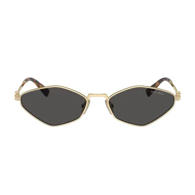 Miu Miu 0mu 56zs Miu Regard Zvn5s0 Gold Sunglasses