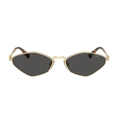 Miu Miu 0mu 56zs Miu Regard Zvn5s0 Gold Sunglasses In Multicolor