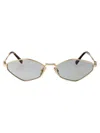 Miu Miu 56zs Geometric-frame Sunglasses In Oro Pallido