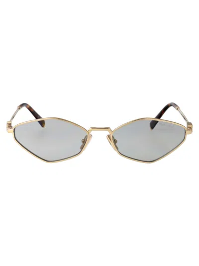 Miu Miu Miu Regard Geometric Sunglasses In Oro Pallido