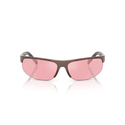 Miu Miu 0mu A02s Rectangular Brown Sunglasses In Multi