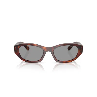 Miu Miu 0mu A03s Tortoiseshell Oval Frame Sunglasses In Brown