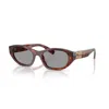 Miu Miu Cat-eye Sunglasses With Glossy Finish And Distinctive Detailing In Neutral