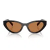 Miu Miu 0mu A04s 16k10i Nero Sunglasses In Brown
