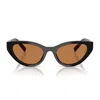 Miu Miu 0mu A04s 16k10i Nero Sunglasses In Brown
