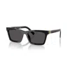Miu Miu Angular Black Sunglasses With Rectangular Lenses In 16k08z