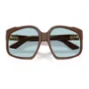 Miu Miu Womens Brown Mu A07s Irregular-frame Acetate Sunglasses In Brown