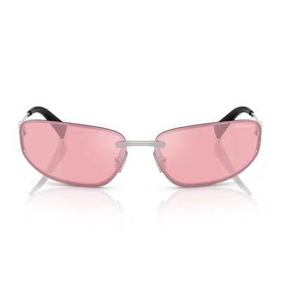 Miu Miu 0mu A50s 1bc10k Argento Sunglasses In Silver
