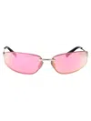 Miu Miu A50s Rimless Oval Metal Sunglasses In Argento