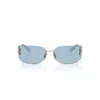 Miu Miu 0mu A51s Rimless Rectangular Sunglasses In Blue