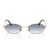 Miu Miu Womens Gold Mu A54s Oval-frame Metal Sunglasses In Blue