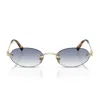 Miu Miu Womens Gold Mu A54s Oval-frame Metal Sunglasses In Blue
