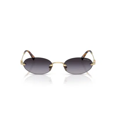 Miu Miu 0mu A54s Oval-shape Sunglasses In Gold