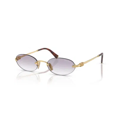 Miu Miu 0mu A54s Oval-shaped Sunglasses In Gold