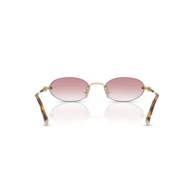 Miu Miu Womens Gold Mu A54s Oval-frame Metal Sunglasses In Neutral