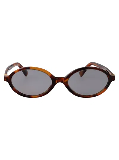 Miu Miu 0mu Acetate Oval Frame Sunglasses In Brown