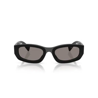 Miu Miu 0mu B04s Bold Rectangular Frame Sunglasses In Black