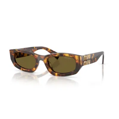 Miu Miu 0mu B04s Rectangular Tortoiseshell Sunglasses In Brown