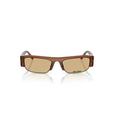 Miu Miu 0mu B07s Translucent Acetate Sunglasses In Brown