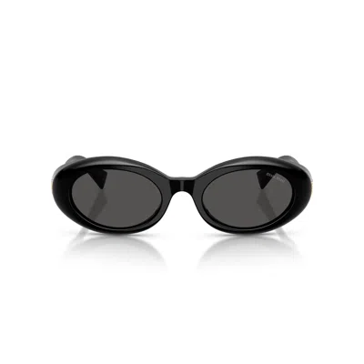 Miu Miu 0mu B09s Oval Frame Sunglasses In Black