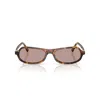 Miu Miu Womens Brown Mu A03s Irregular-frame Tortoise Acetate Sunglasses In Orange