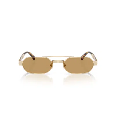 Miu Miu 0mu B52s Rectangular Gold Metal Frame Sunglasses