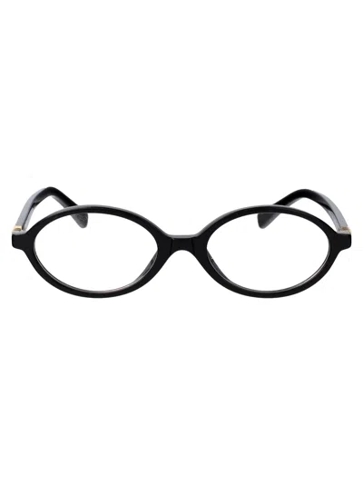 Miu Miu 0mu Black Acetate Oval Eyeglasses