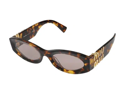Miu Miu 0mu Tortoiseshell Acetate Sunglasses In Brown