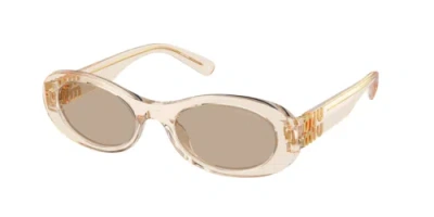Pre-owned Miu Miu 0mu06zs-5011t40f Oval Brown