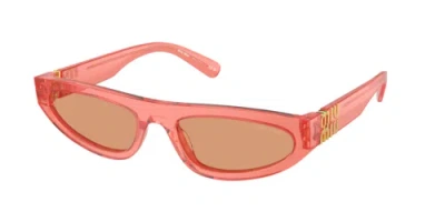 Pre-owned Miu Miu 0mu07zs-5614t07v Irregular Red In Orange