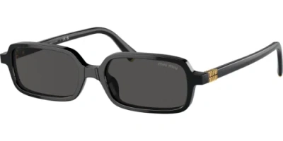 Pre-owned Miu Miu 0mu11zs-5116k5s0 Rectangle Black In Gray
